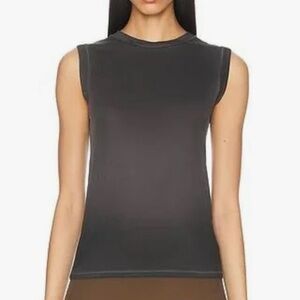 Acne Studios Etch Tank Top in Black XS Gray ribbed
